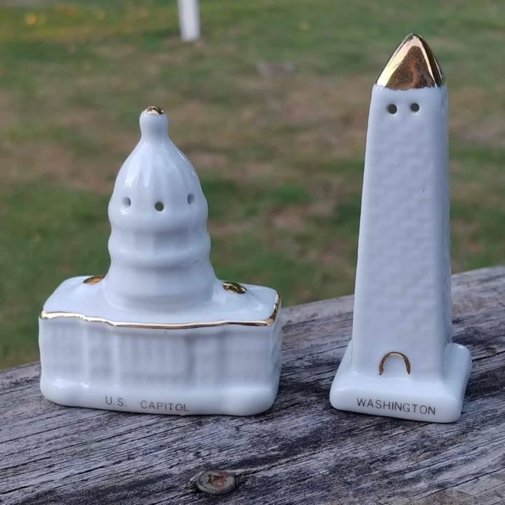 Washington D.C. Capitol Monument S&P Salt Pepper Shakers White House Vintage